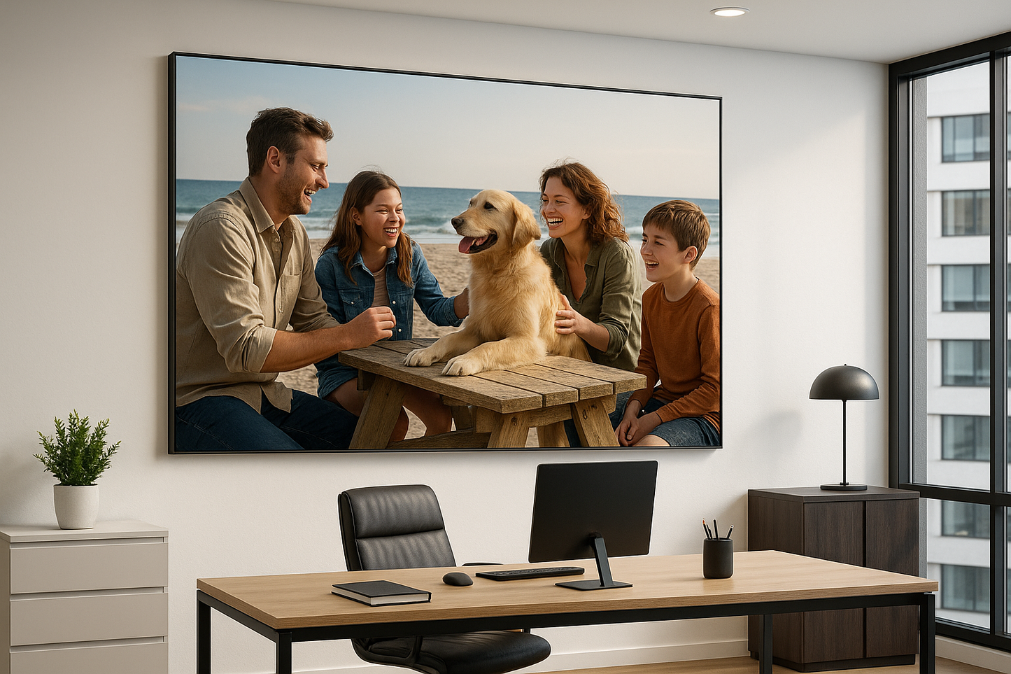 make it a photograph on canvas on office wall