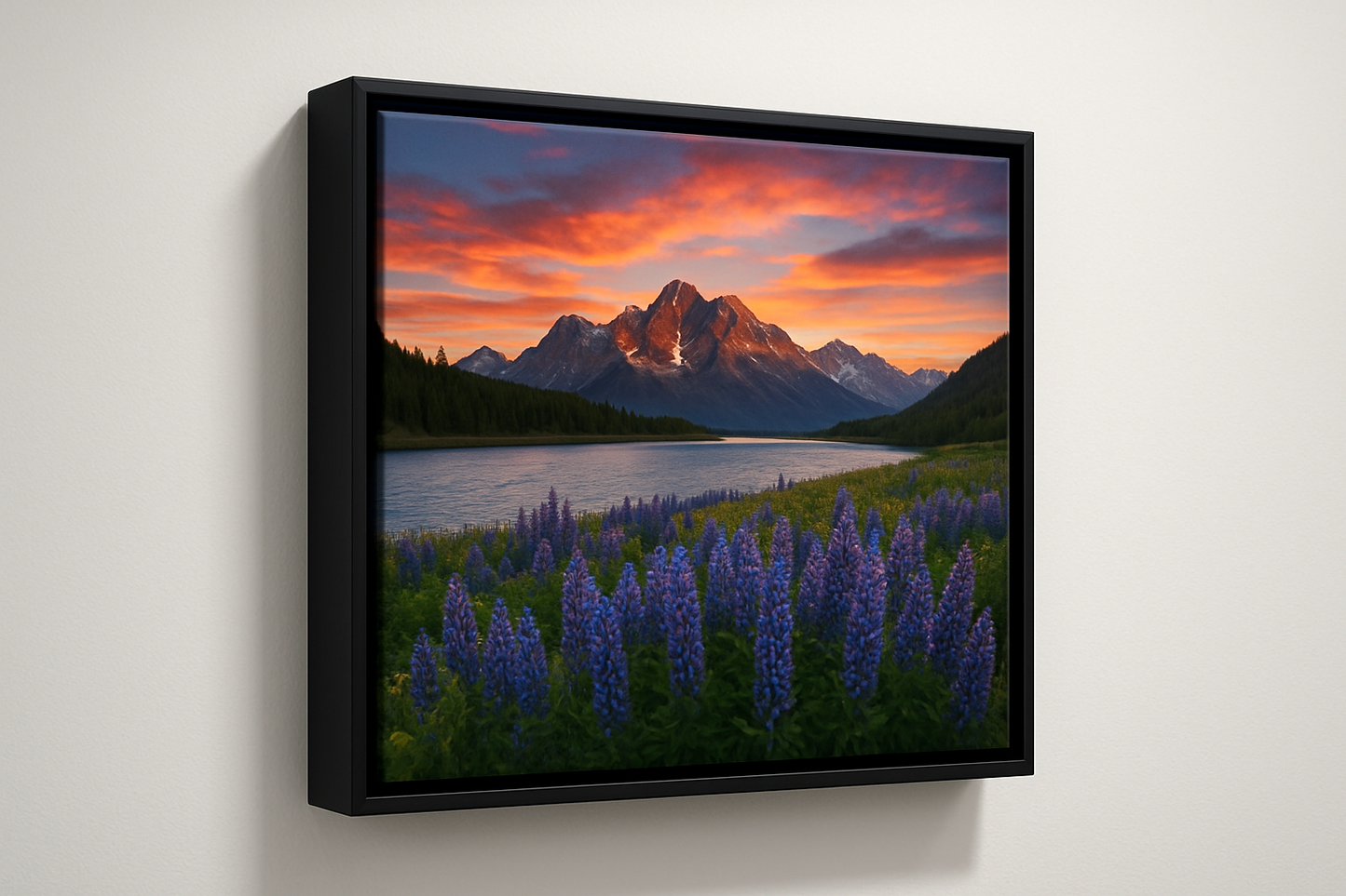 photographic canvas print with box frame
